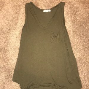 Dark green tank top with pocket